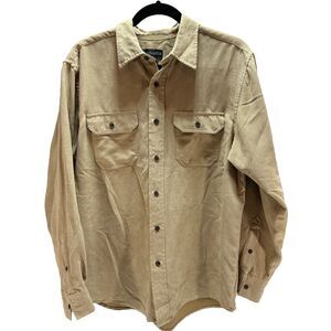 Covington Ultra Suede Shirt Shacket Tan Size Medium Button Front Soft